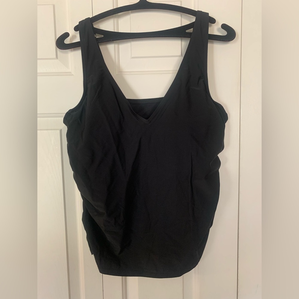 NWOT Lands’ End V-neck tankini with built-in underwire bra size 18/XL